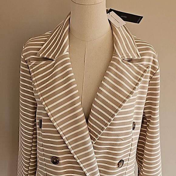 BANANA REPUBLIC Pique Striped Knit Blazer Sport Jacket Spring Summer Work Office - Picture 2 of 7